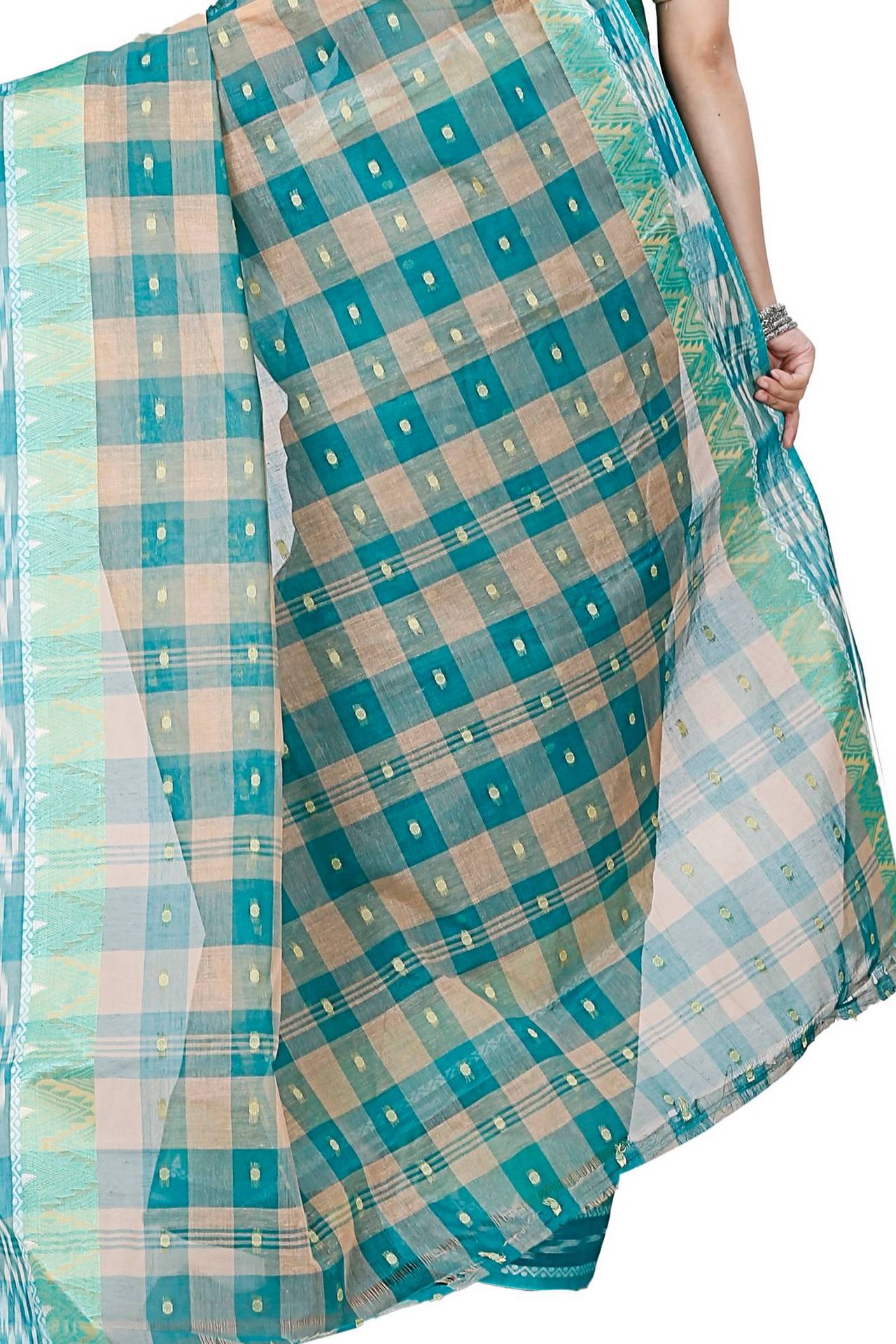 Green Pure Cotton Niladdri Tant Saree (1339)