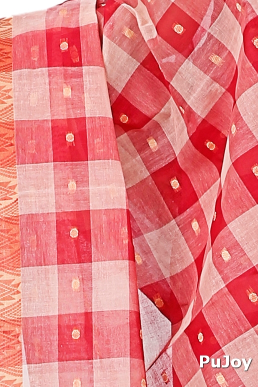 Red Pure Cotton Niladdri Tant Saree (1340)