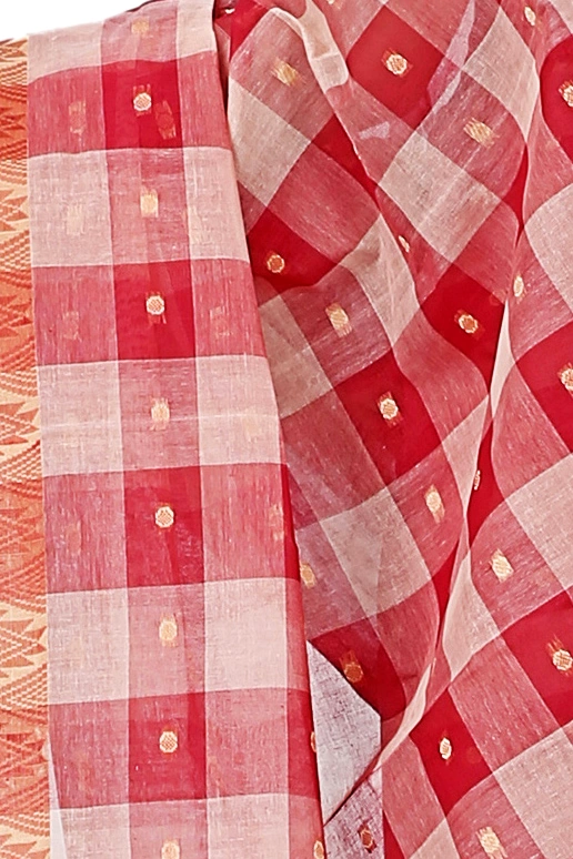 Red Pure Cotton Niladdri Tant Saree (1340)