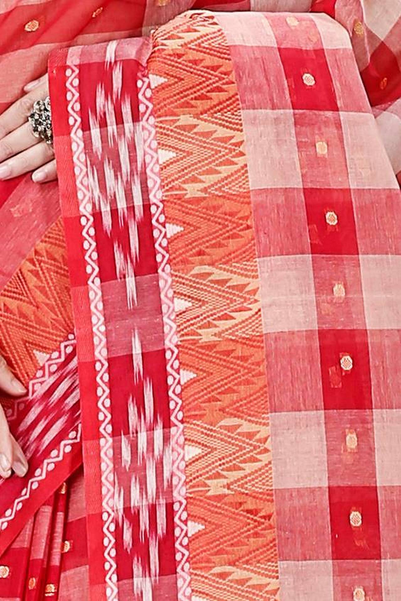 Red Pure Cotton Niladdri Tant Saree (1340)