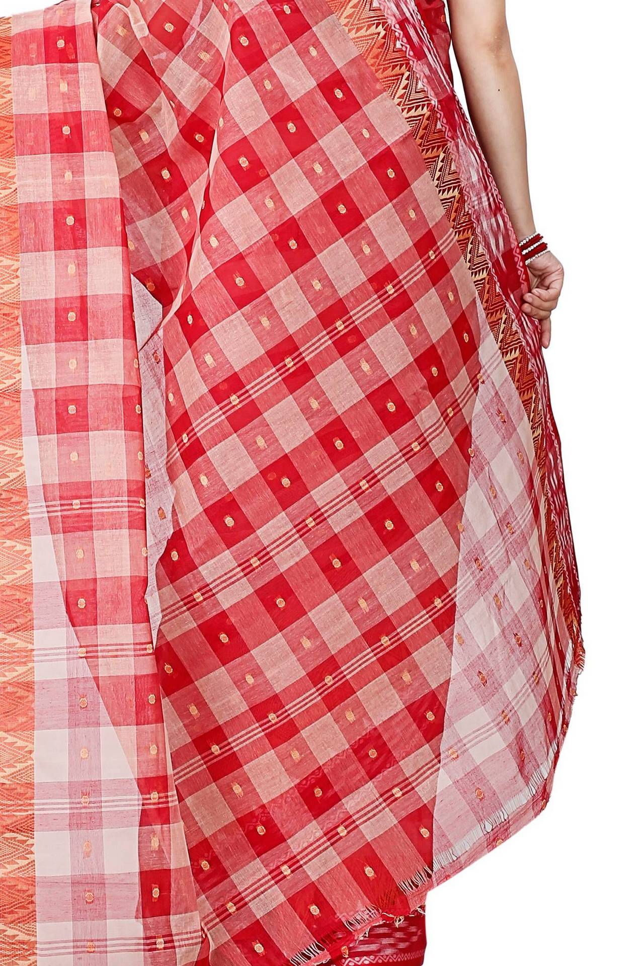 Red Pure Cotton Niladdri Tant Saree (1340)