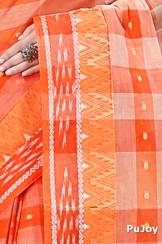 Orange Pure Cotton Niladdri Tant Saree (1341)