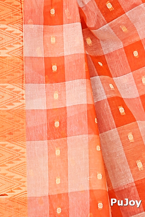 Orange Pure Cotton Niladdri Tant Saree (1341)