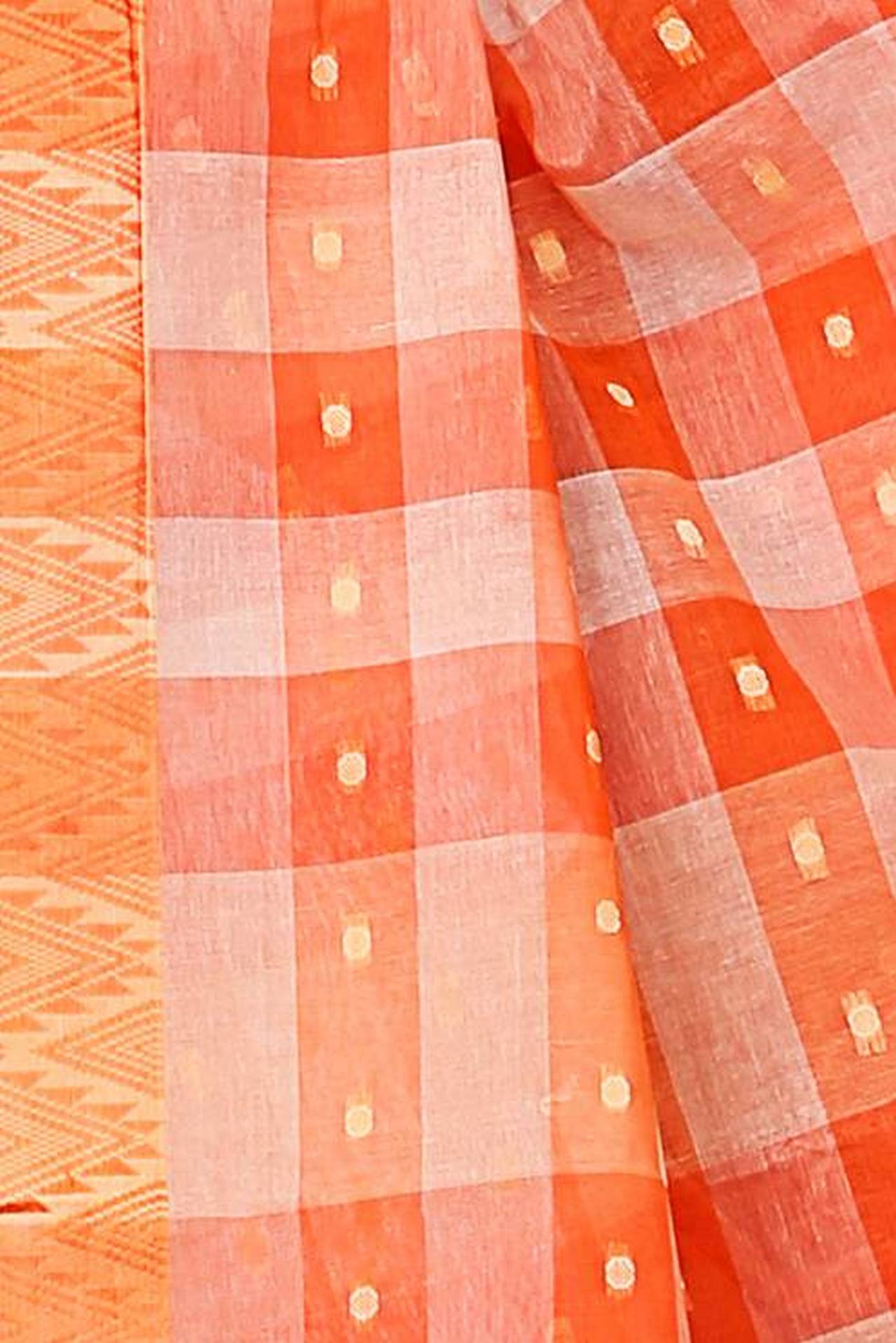 Orange Pure Cotton Niladdri Tant Saree (1341)