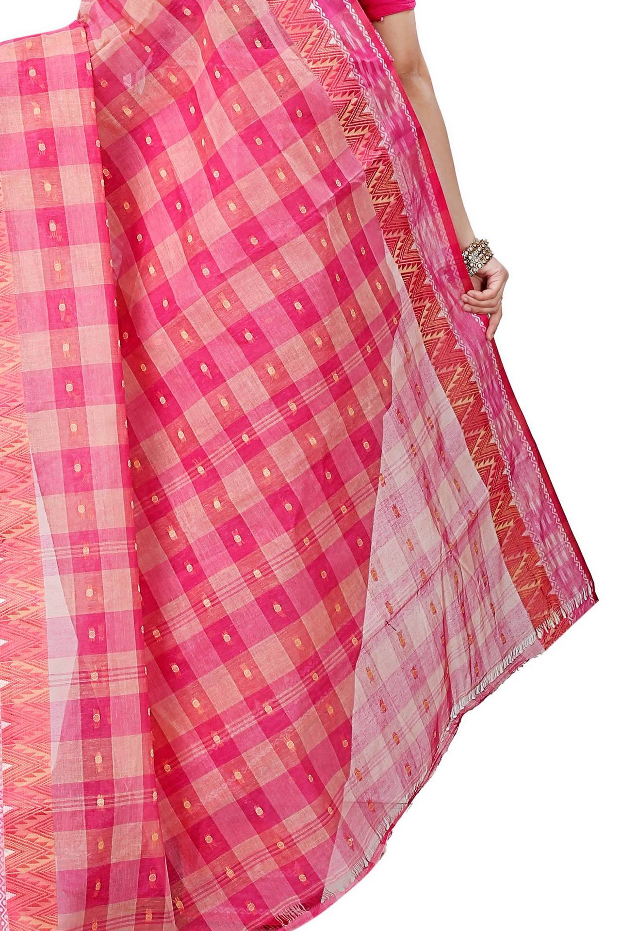Pink Pure Cotton Niladdri Tant Saree (1342)