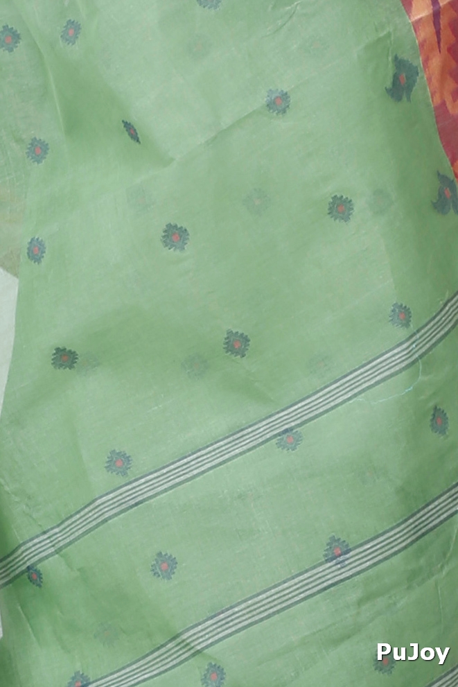 Green Pure Cotton Nripa Tant Saree (1344)