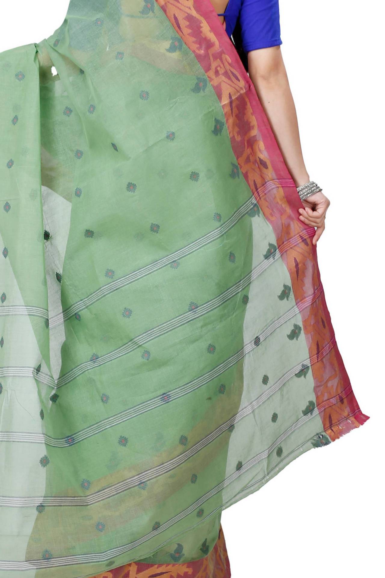 Green Pure Cotton Nripa Tant Saree (1344)
