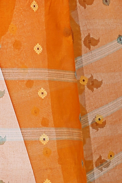Orange Pure Cotton Nripa Tant Saree (1345)