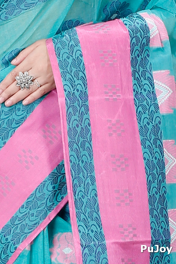 Olive Green Pure Cotton Nuri Tant Saree (1347)