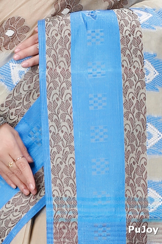 Grey Pure Cotton Nuri Tant Saree (1348)