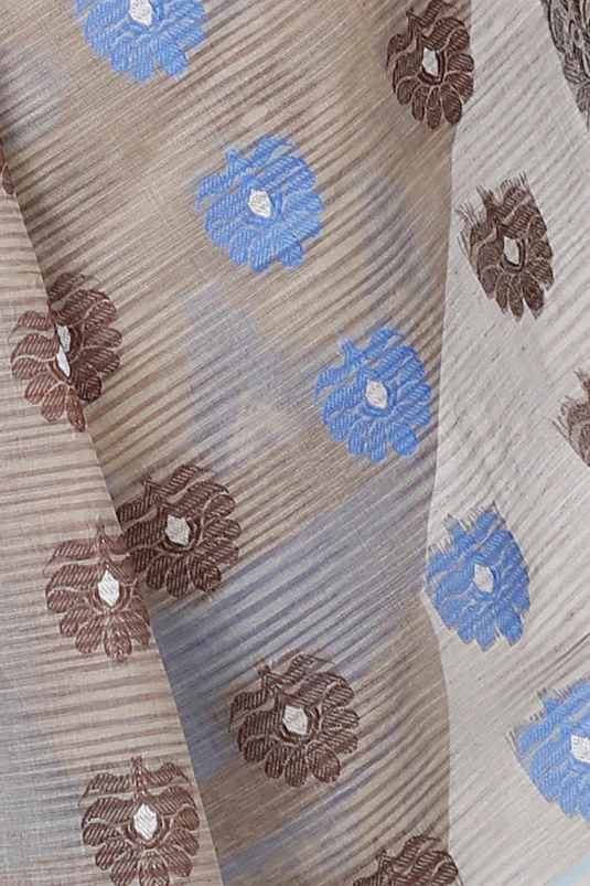 Grey Pure Cotton Nuri Tant Saree (1348)