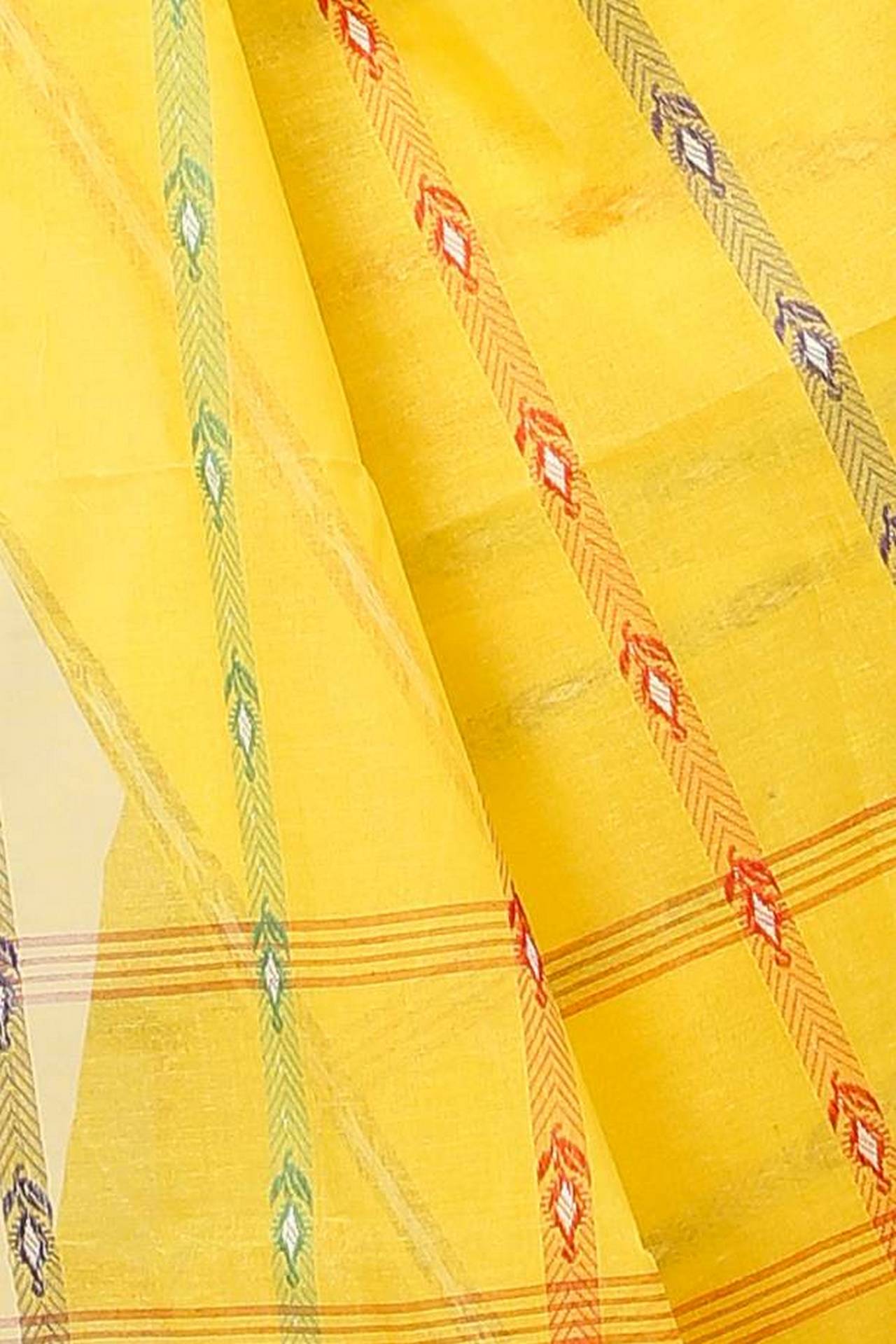 Yellow Pure Cotton Nehan Tant Saree (1355)