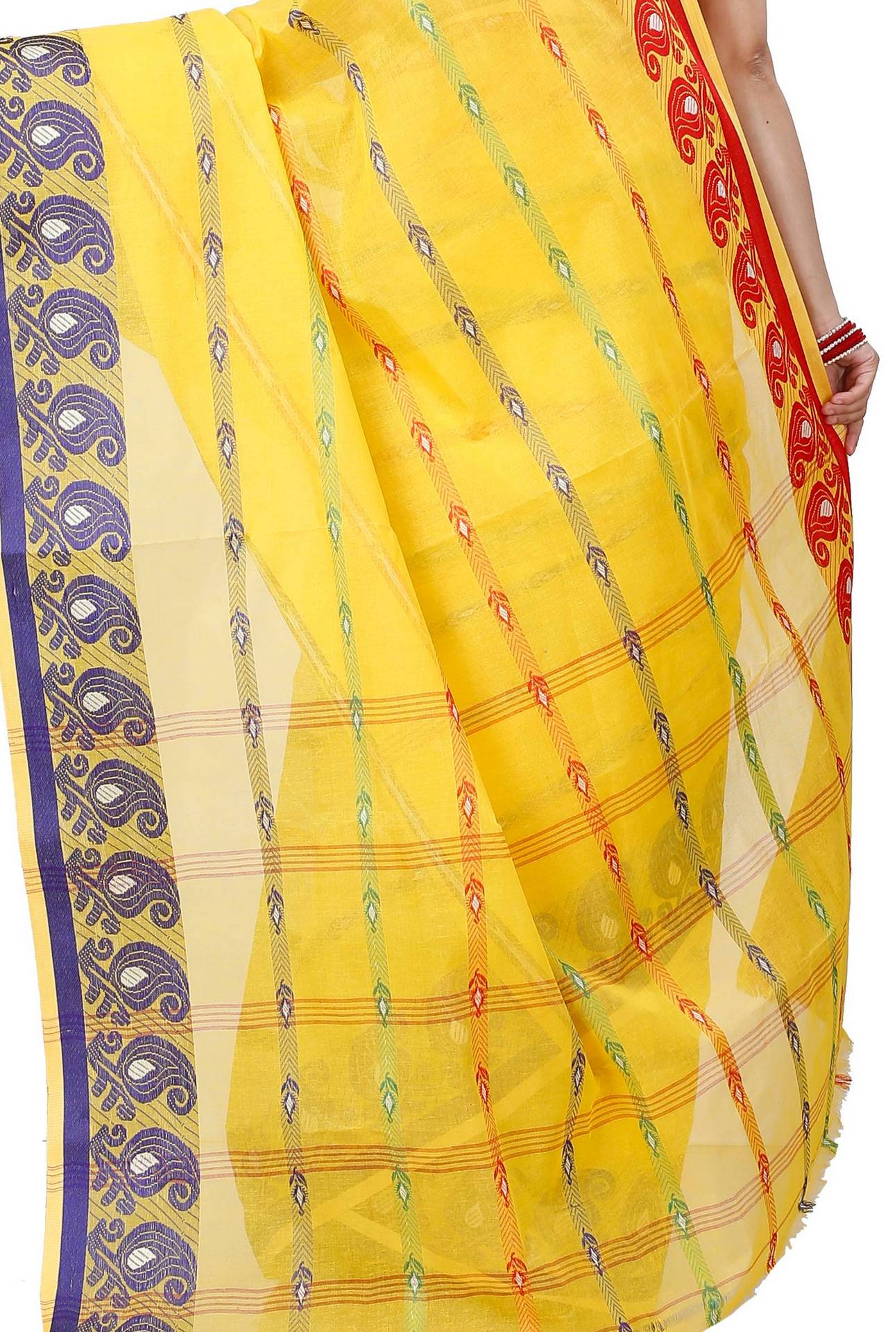 Yellow Pure Cotton Nehan Tant Saree (1355)