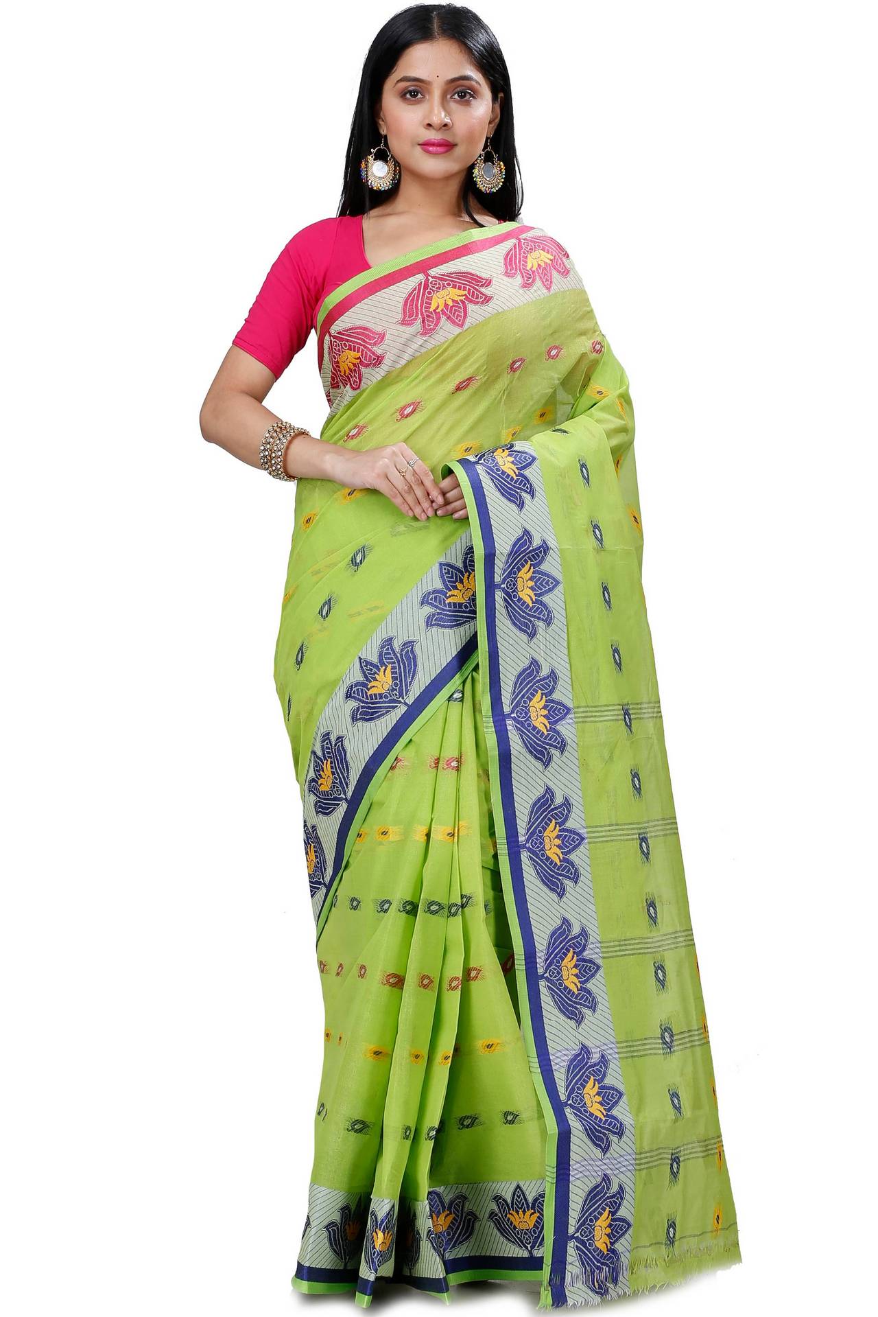 Light Green Pure Cotton Nayan Tant Saree (1361)