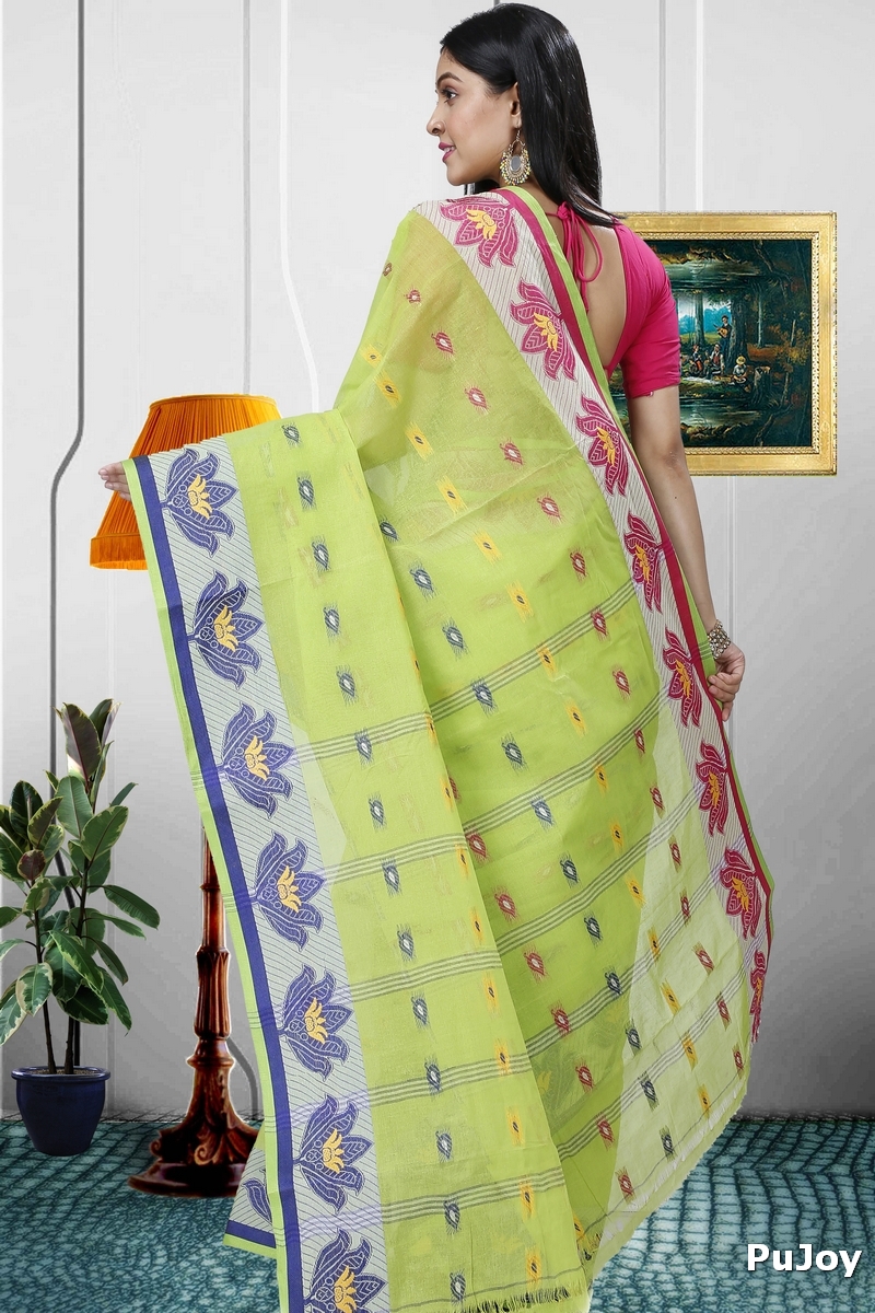 Light Green Pure Cotton Nayan Tant Saree (1361)