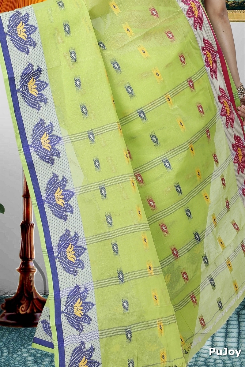 Light Green Pure Cotton Nayan Tant Saree (1361)
