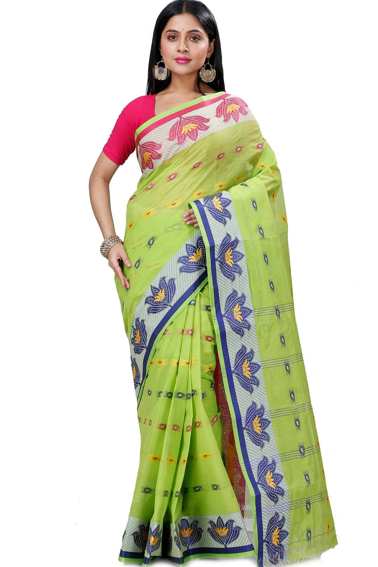 Light Green Pure Cotton Nayan Tant Saree (1361)