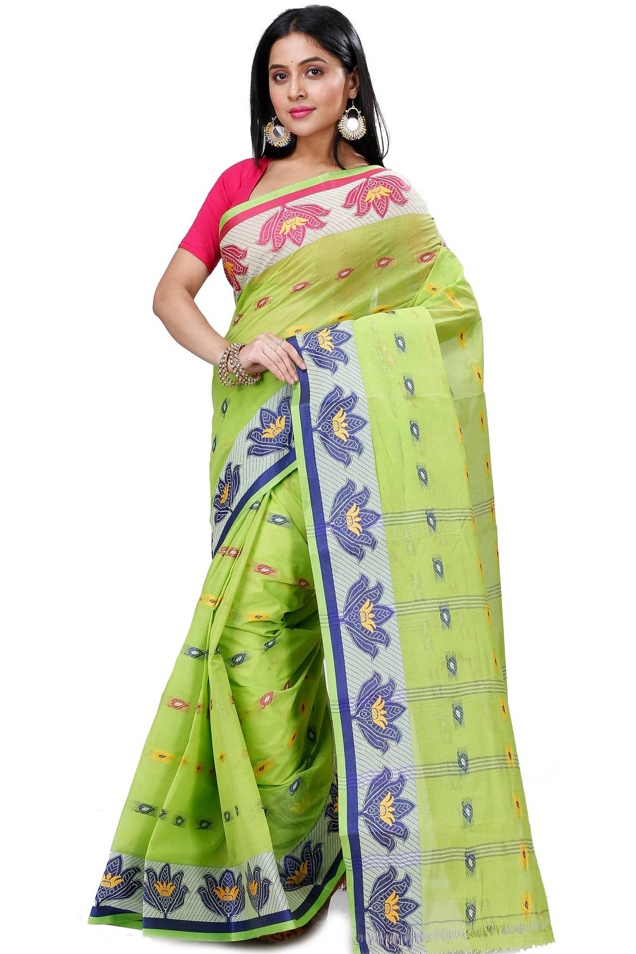 Light Green Pure Cotton Nayan Tant Saree (1361)