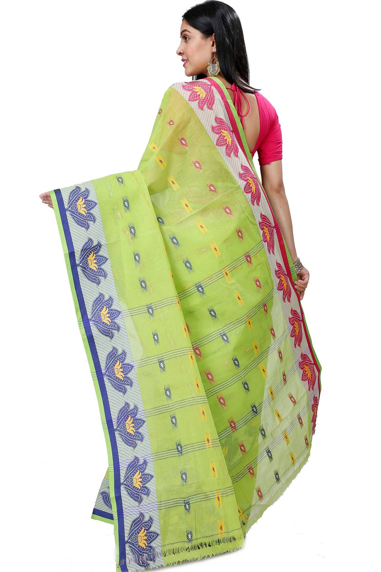 Light Green Pure Cotton Nayan Tant Saree (1361)