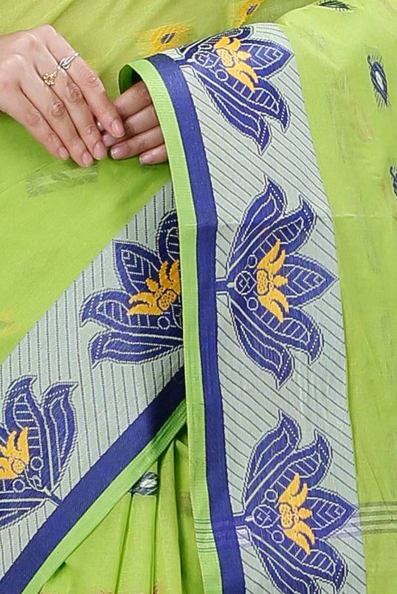 Light Green Pure Cotton Nayan Tant Saree (1361)