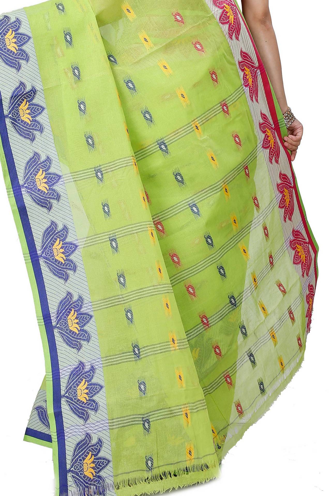 Light Green Pure Cotton Nayan Tant Saree (1361)