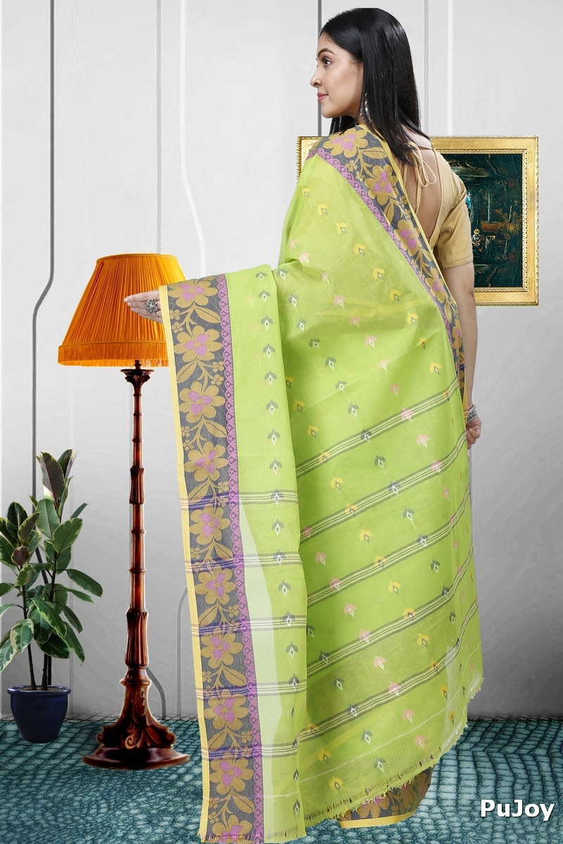 Light Green Pure Cotton Numan Tant Saree (1363)