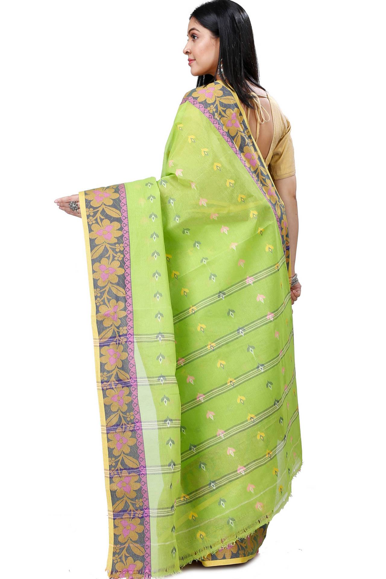 Light Green Pure Cotton Numan Tant Saree (1363)