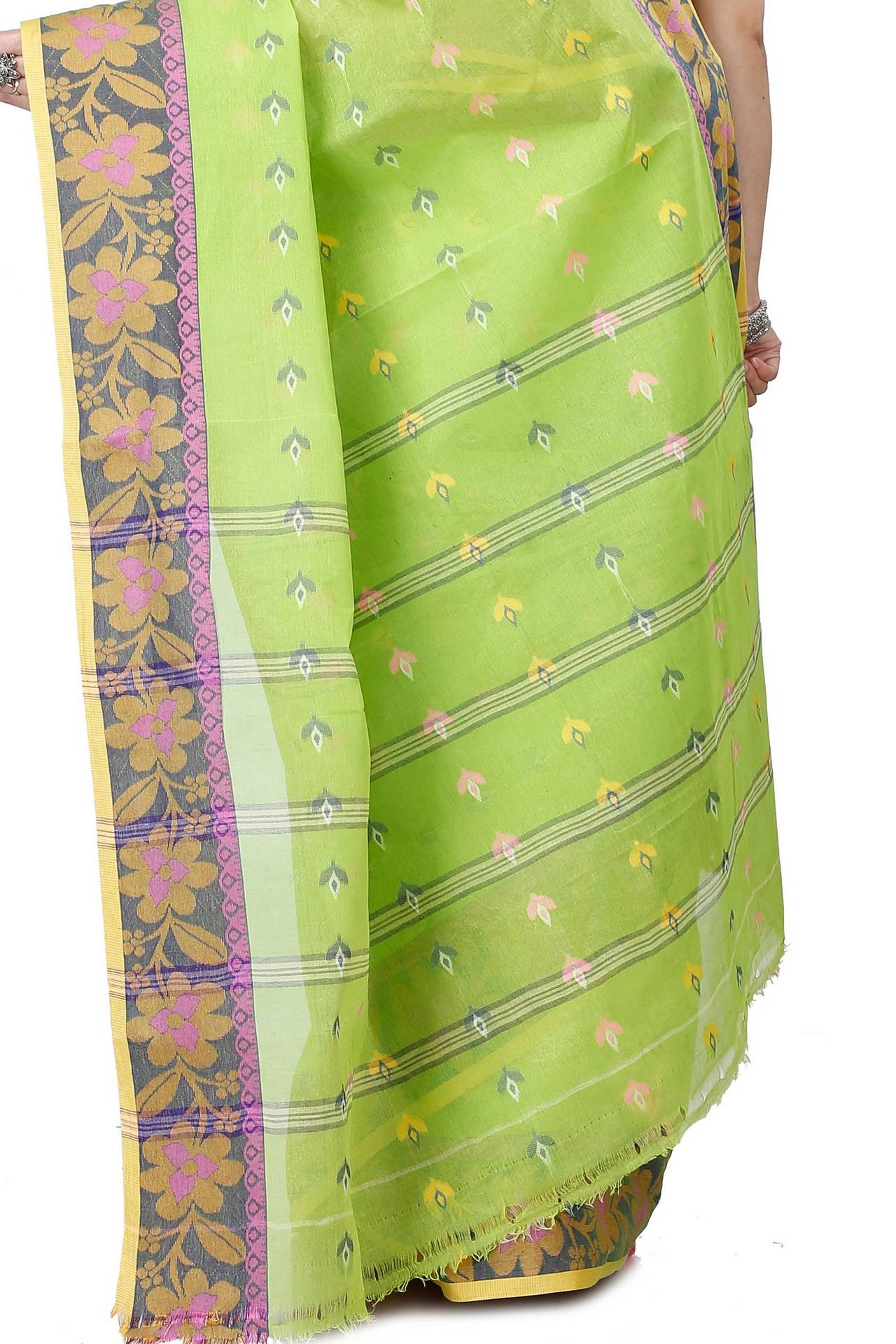 Light Green Pure Cotton Numan Tant Saree (1363)