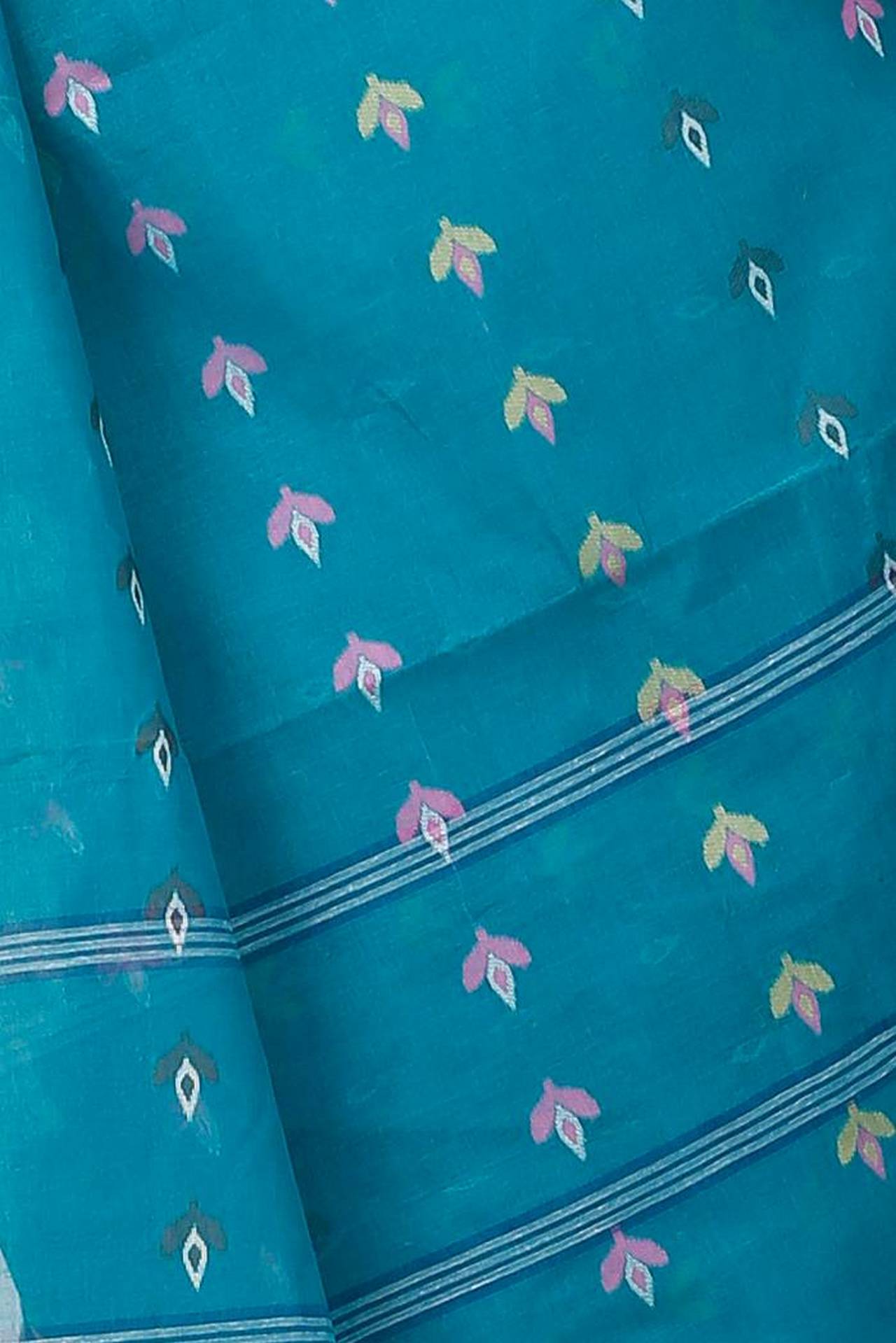 Dark Green Pure Cotton Numan Tant Saree (1366)