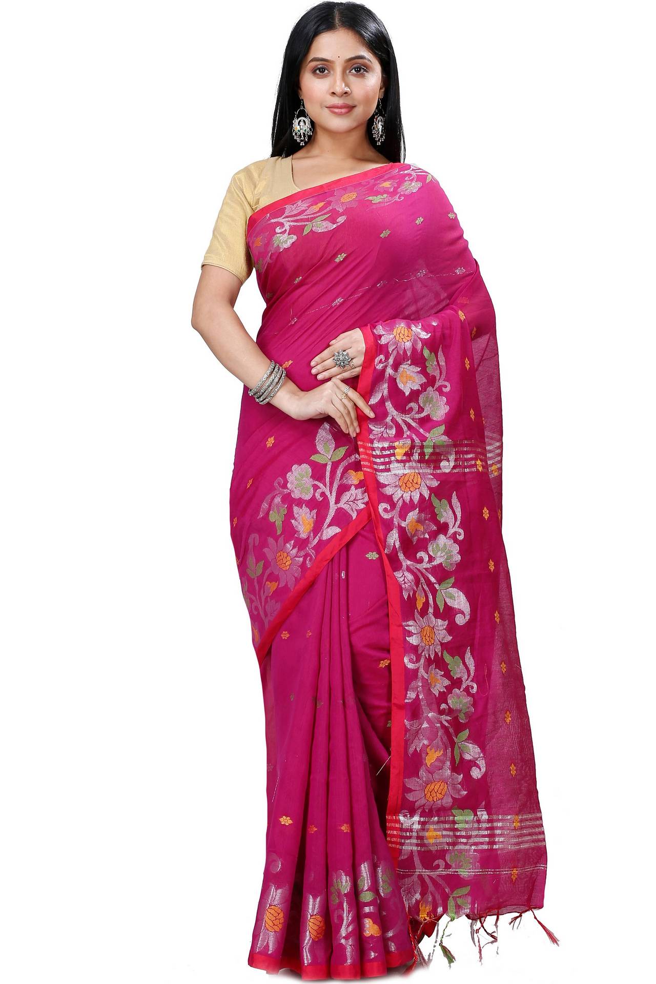 Parpel Blended Cotton Nisa Hand Loom Saree (1367)