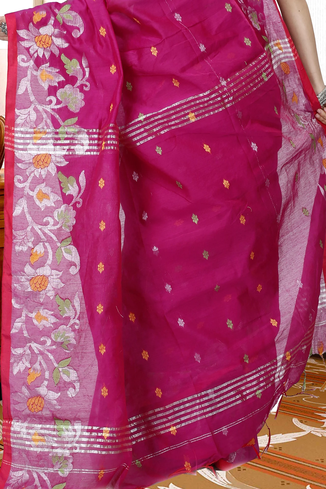 Parpel Blended Cotton Nisa Hand Loom Saree (1367)