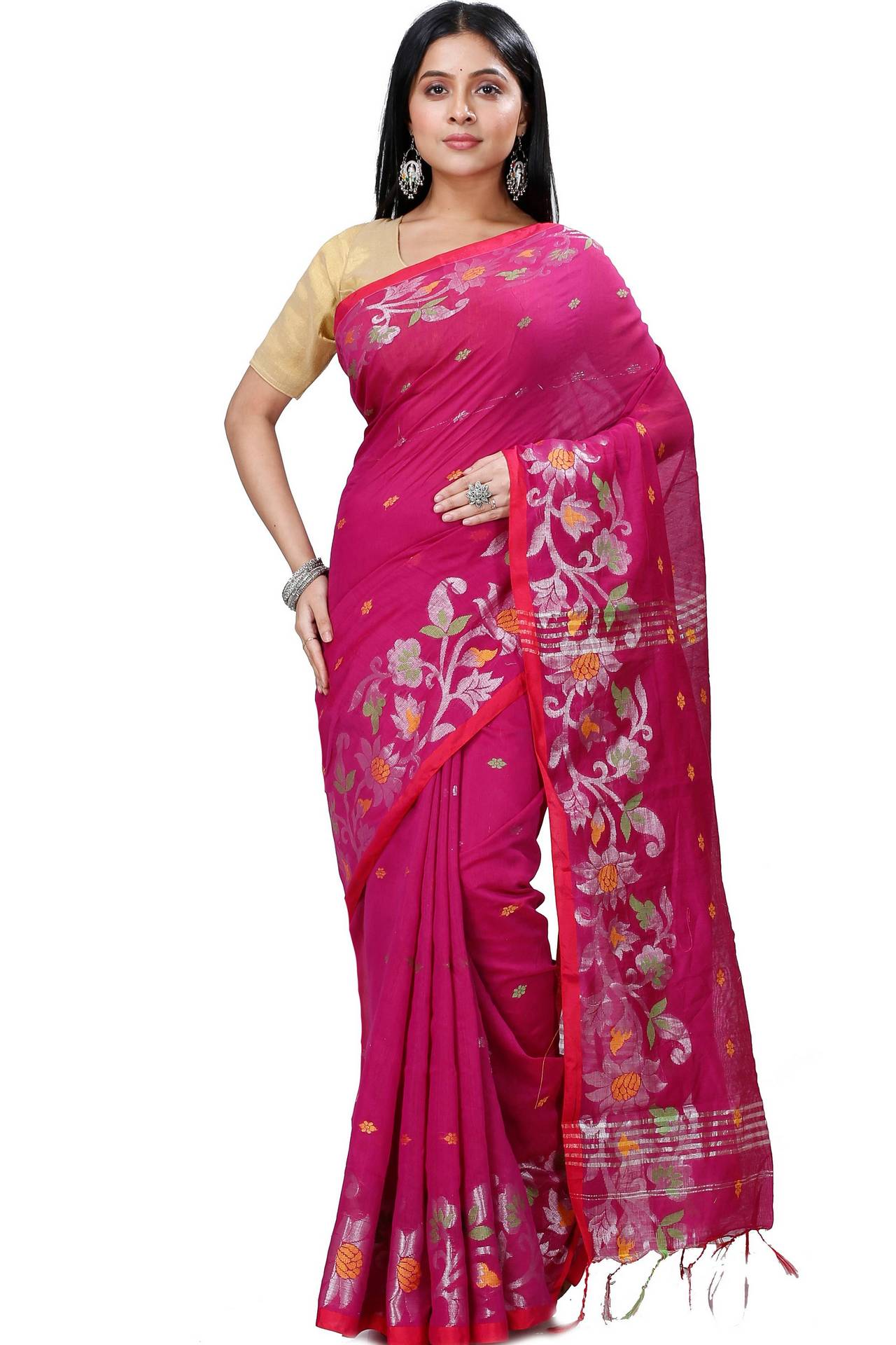 Parpel Blended Cotton Nisa Hand Loom Saree (1367)