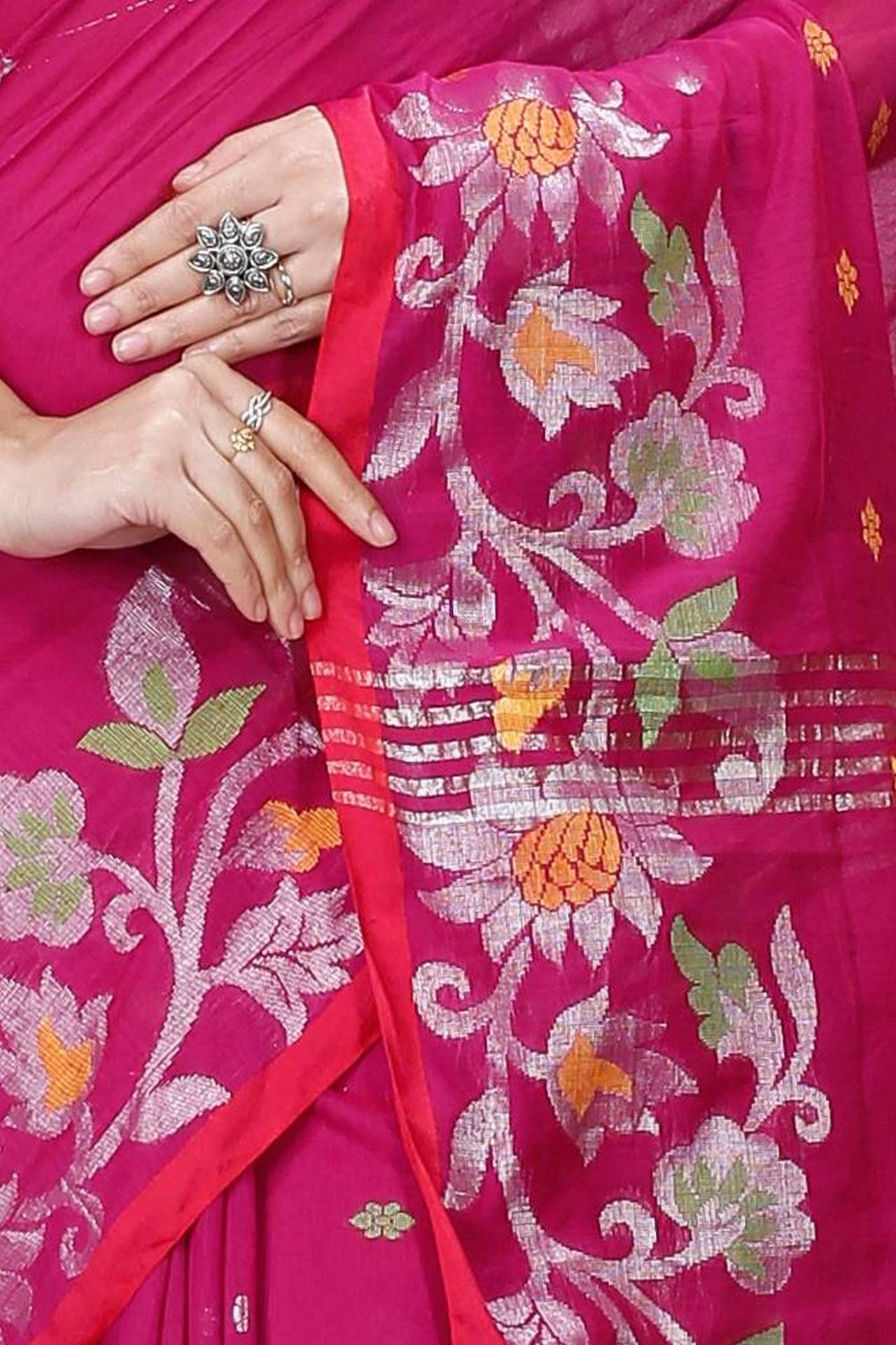 Parpel Blended Cotton Nisa Hand Loom Saree (1367)