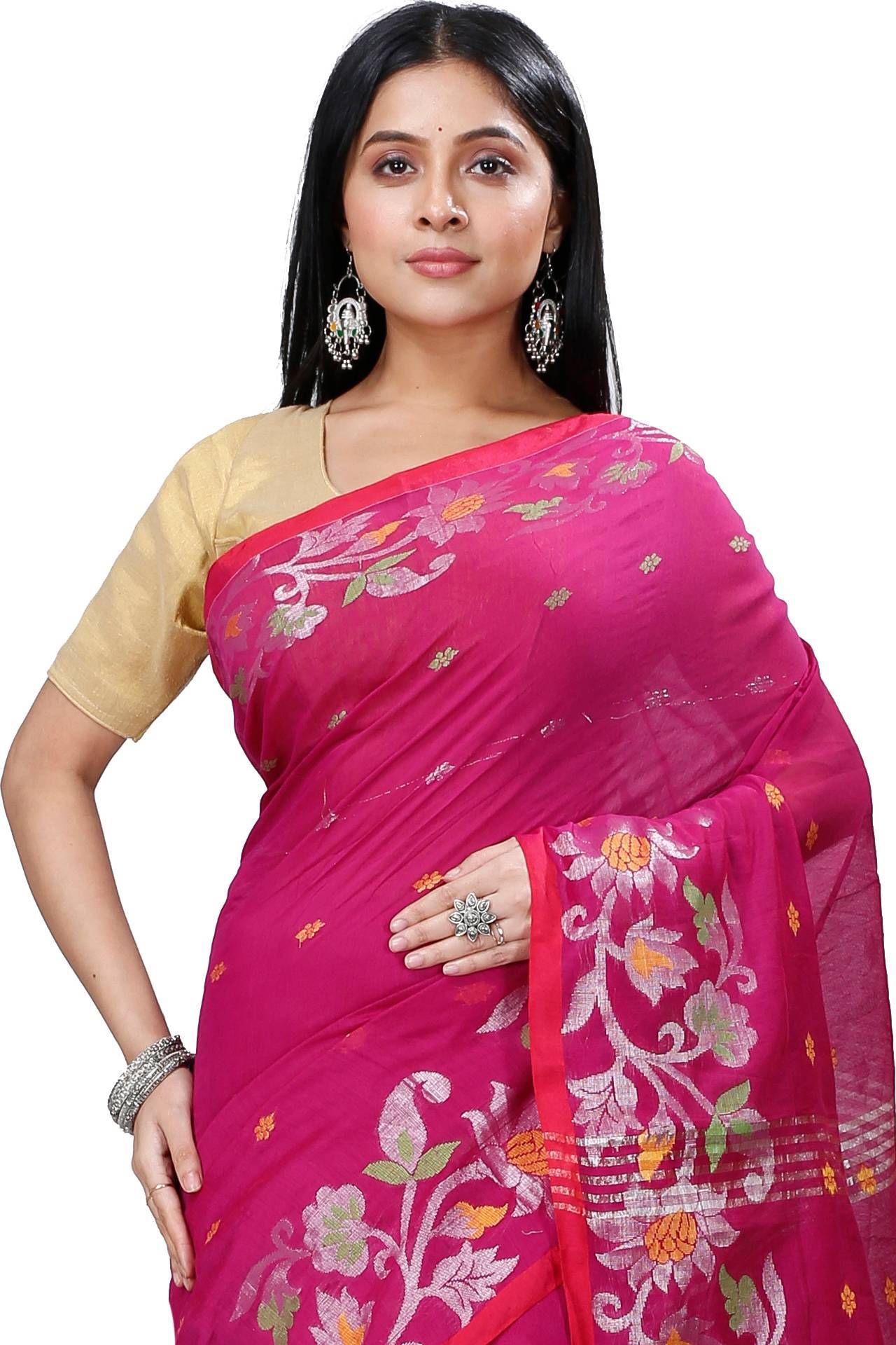 Parpel Blended Cotton Nisa Hand Loom Saree (1367)