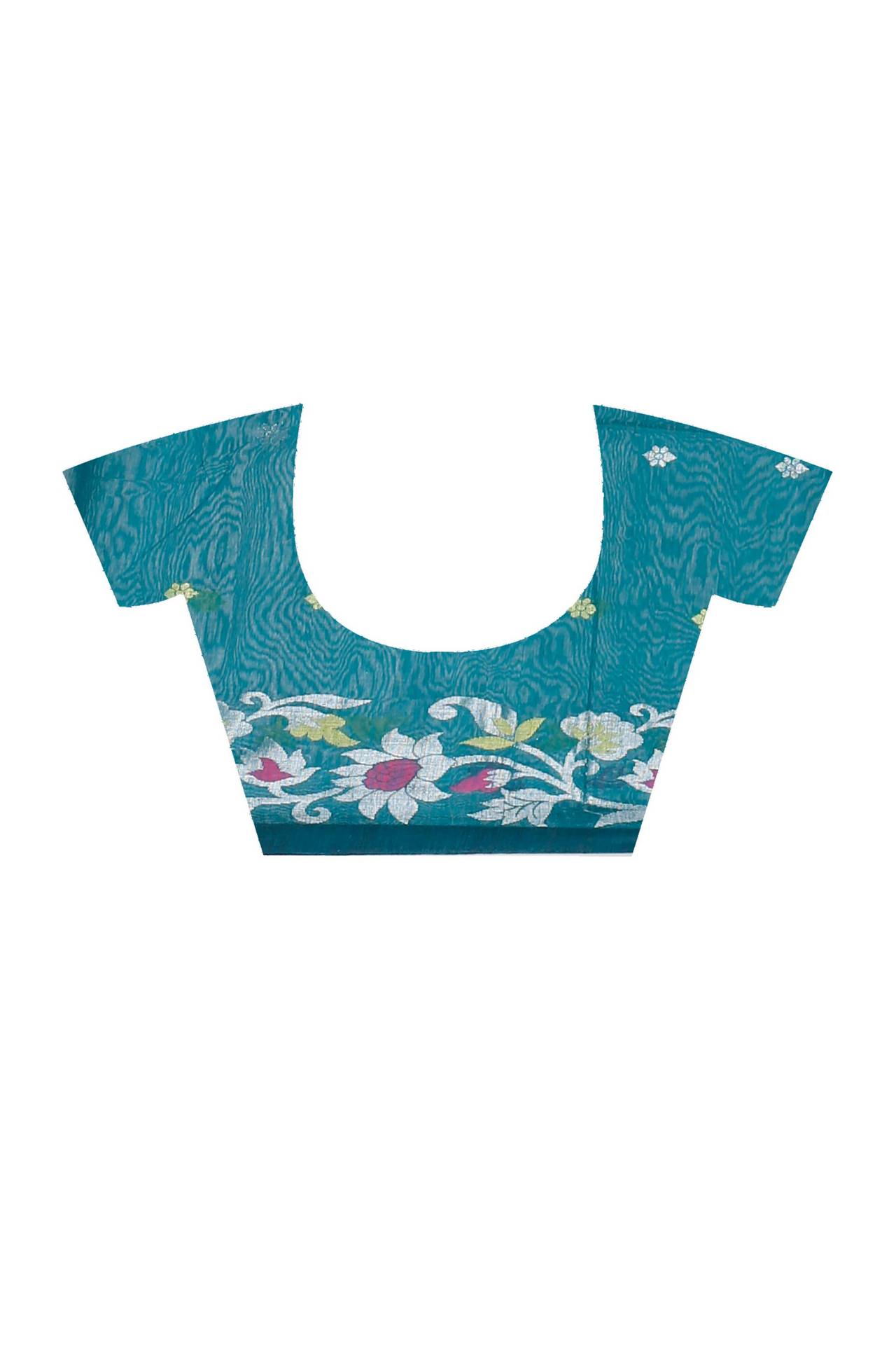 Dark Green Blended Cotton Nisa Hand Loom Saree (1369)