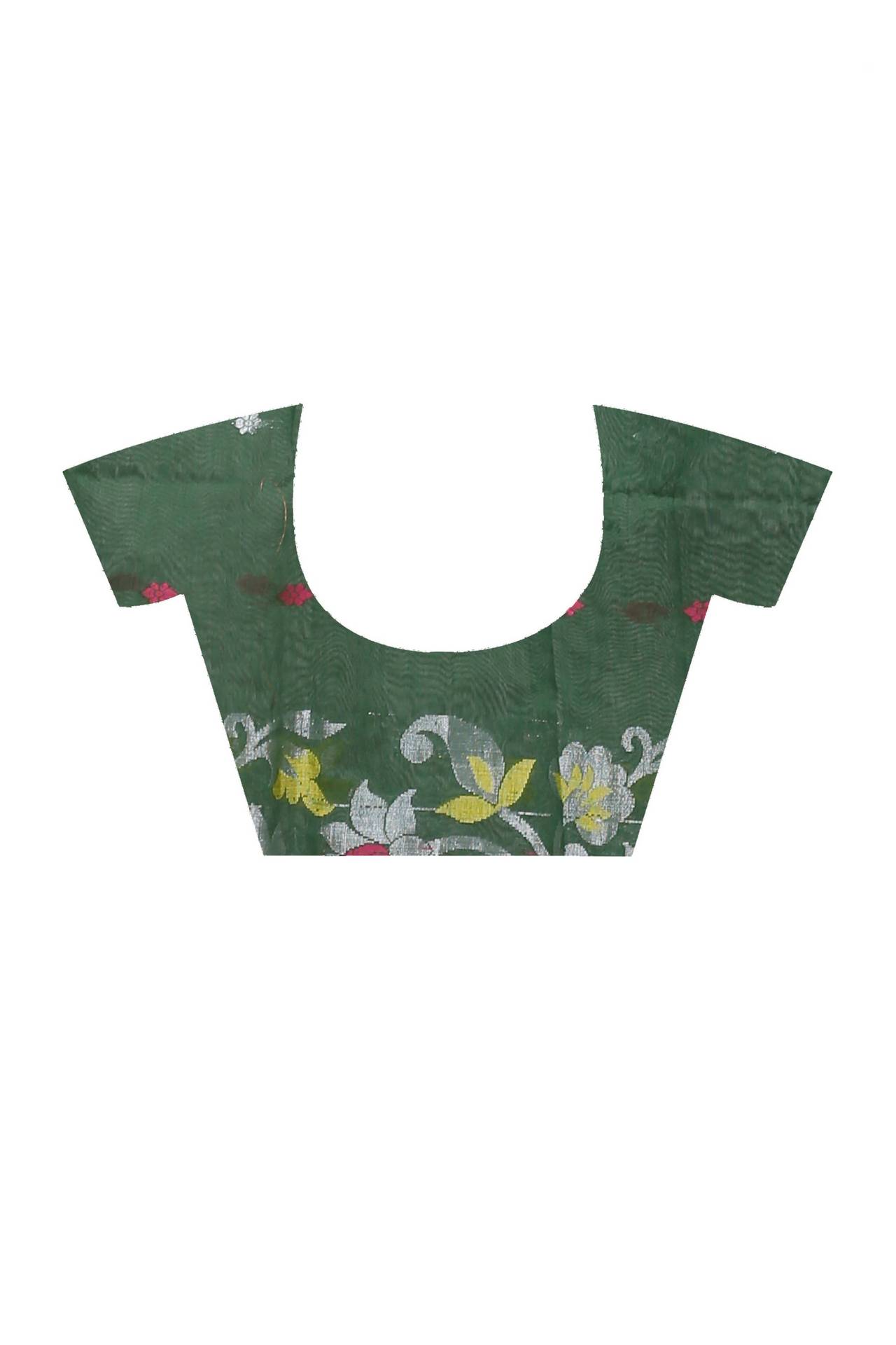 Botel Green Blended Cotton Nisa Hand Loom Saree (1371)