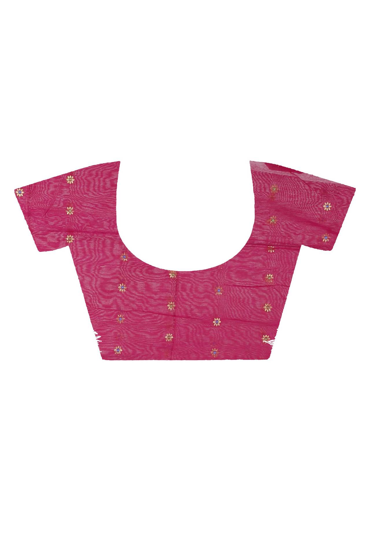 Purple Blended Cotton Neel Hand Loom Saree (1372)