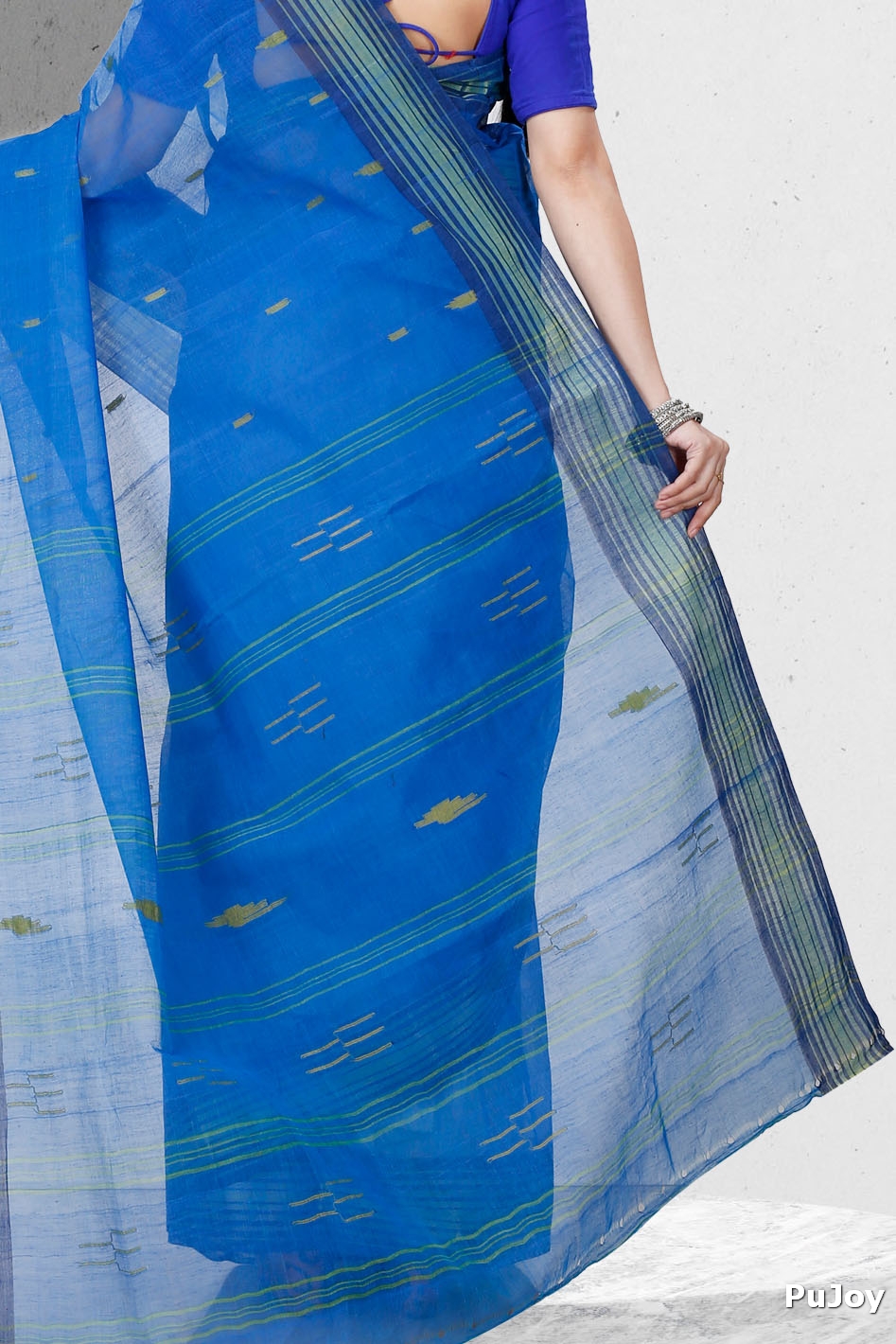 Blue Pure Cotton Naman Tant Saree (1376)