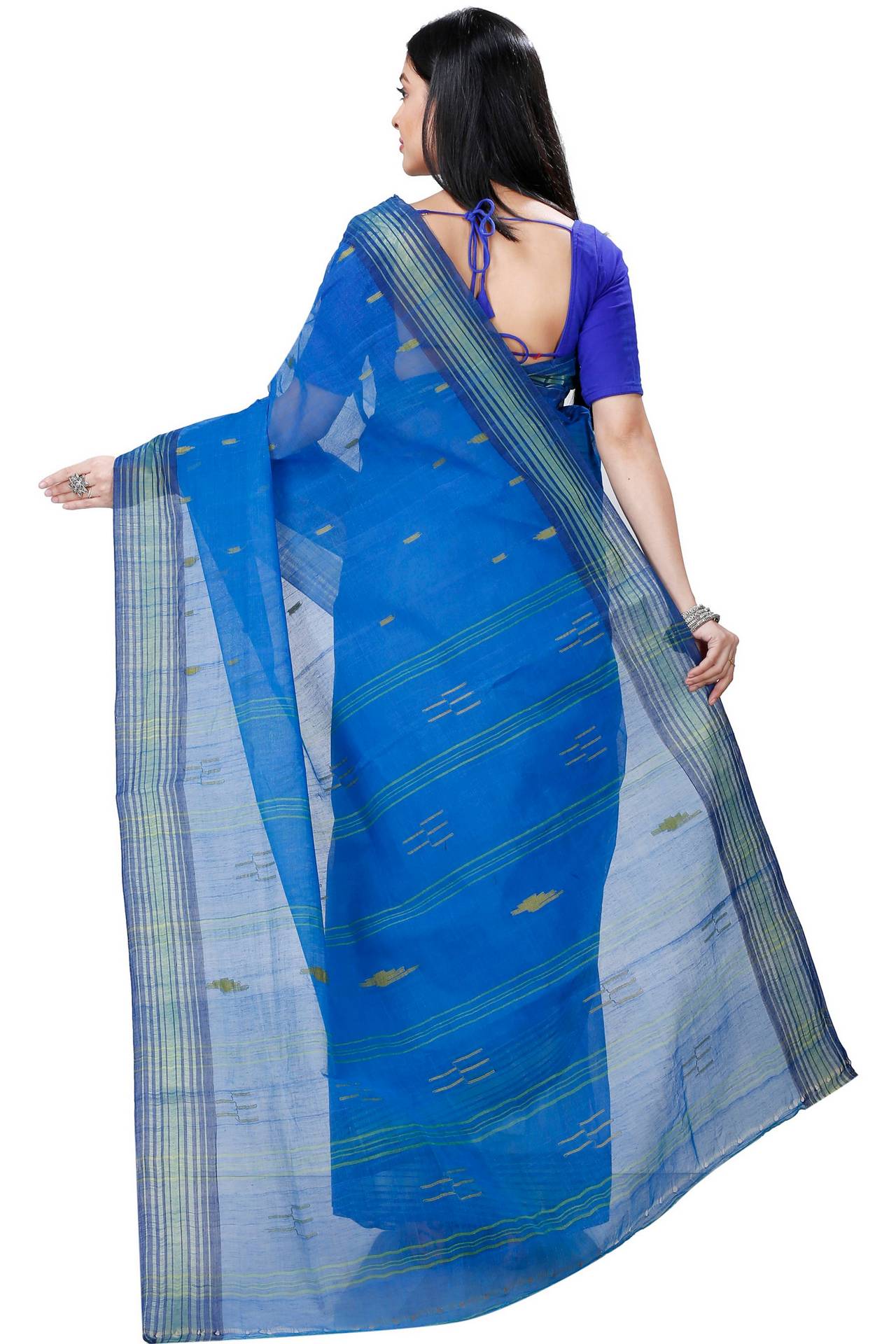 Blue Pure Cotton Naman Tant Saree (1376)