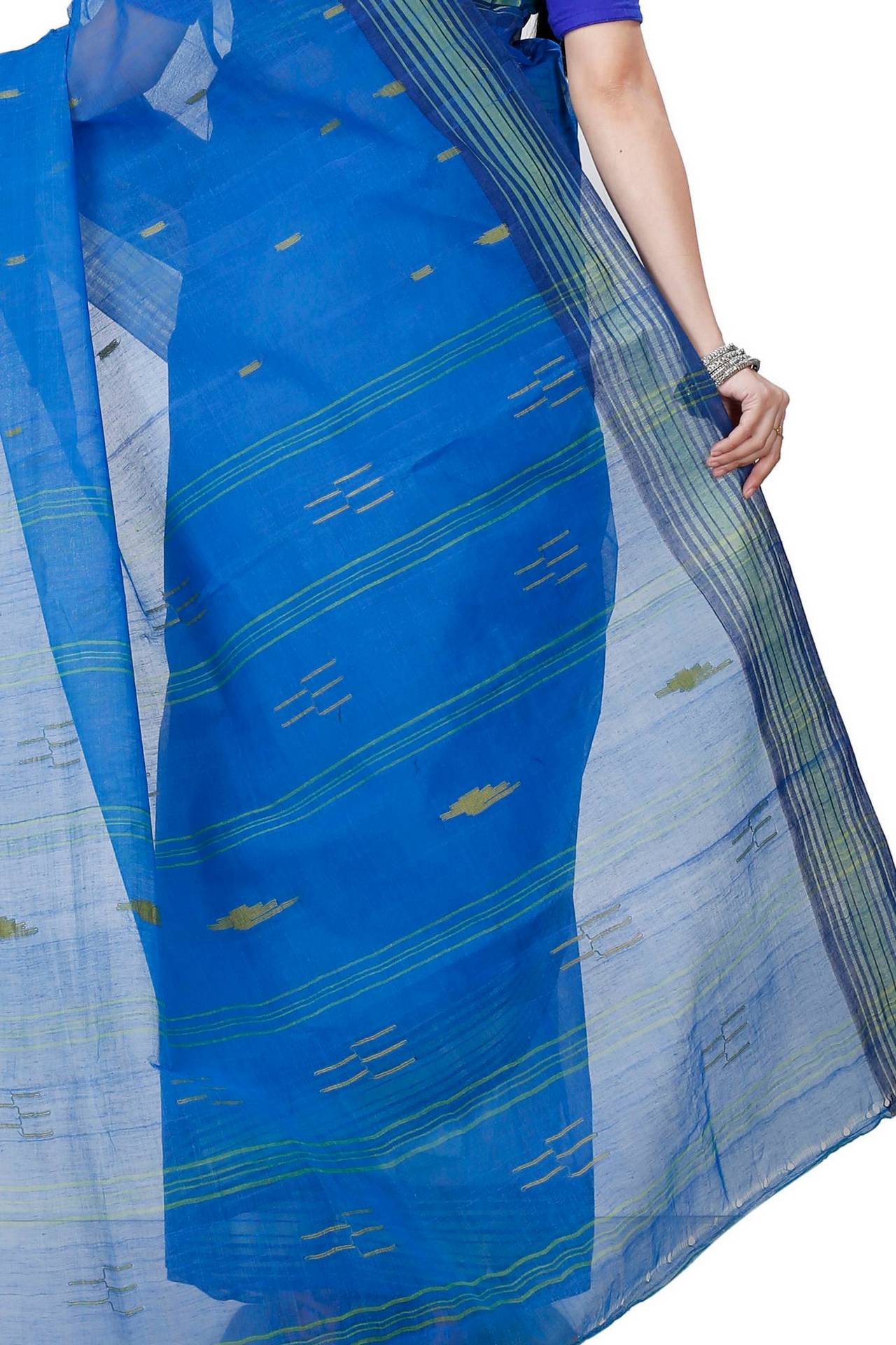 Blue Pure Cotton Naman Tant Saree (1376)