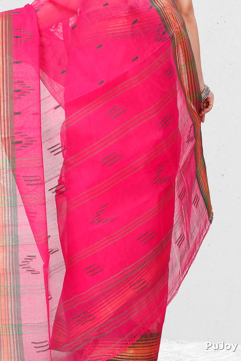 Pink Pure Cotton Naman Tant Saree (1381)