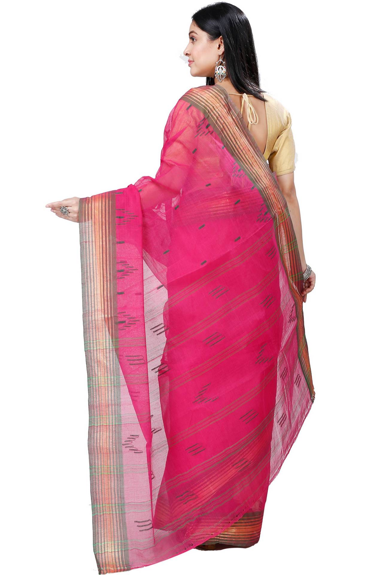 Pink Pure Cotton Naman Tant Saree (1381)