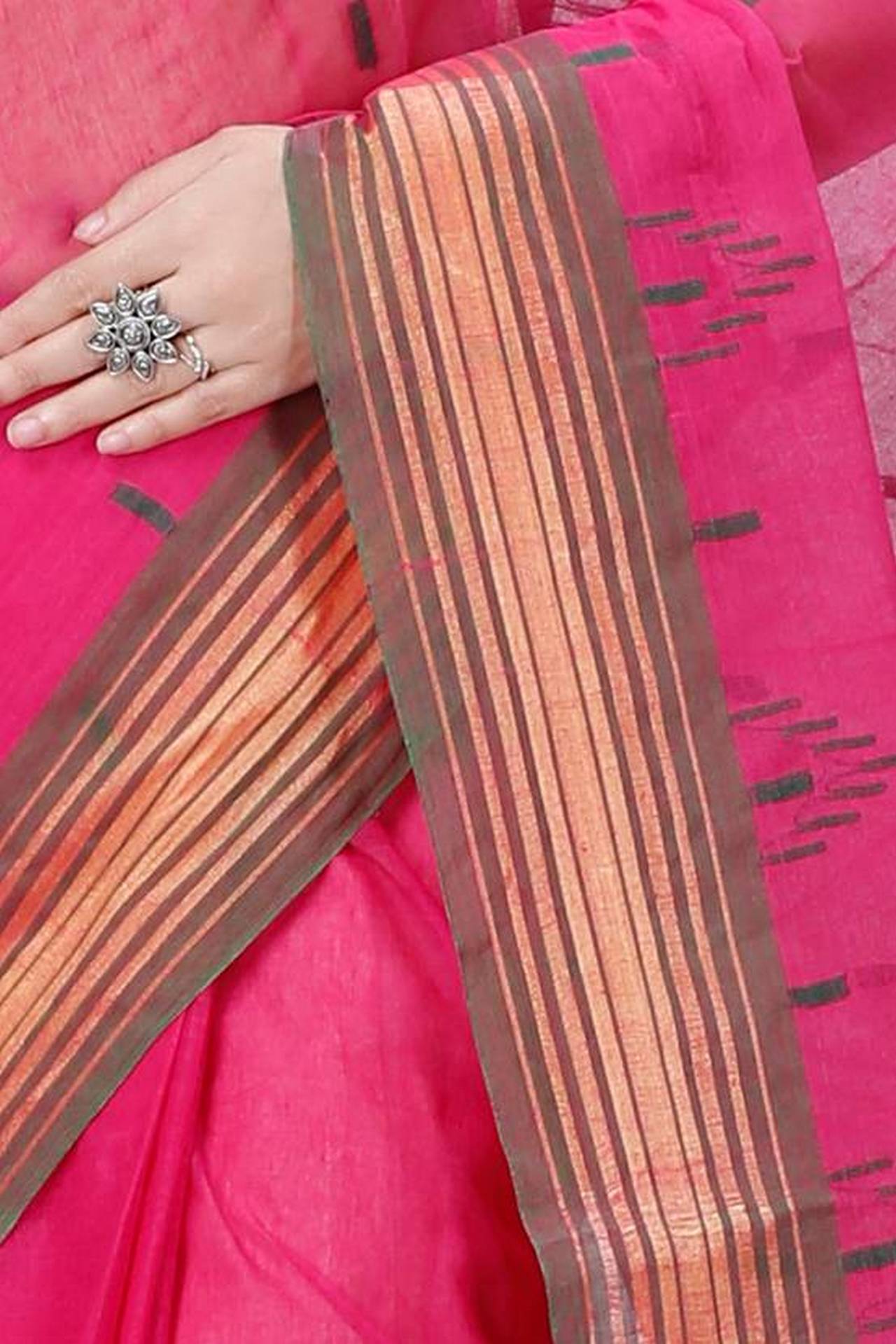 Pink Pure Cotton Naman Tant Saree (1381)