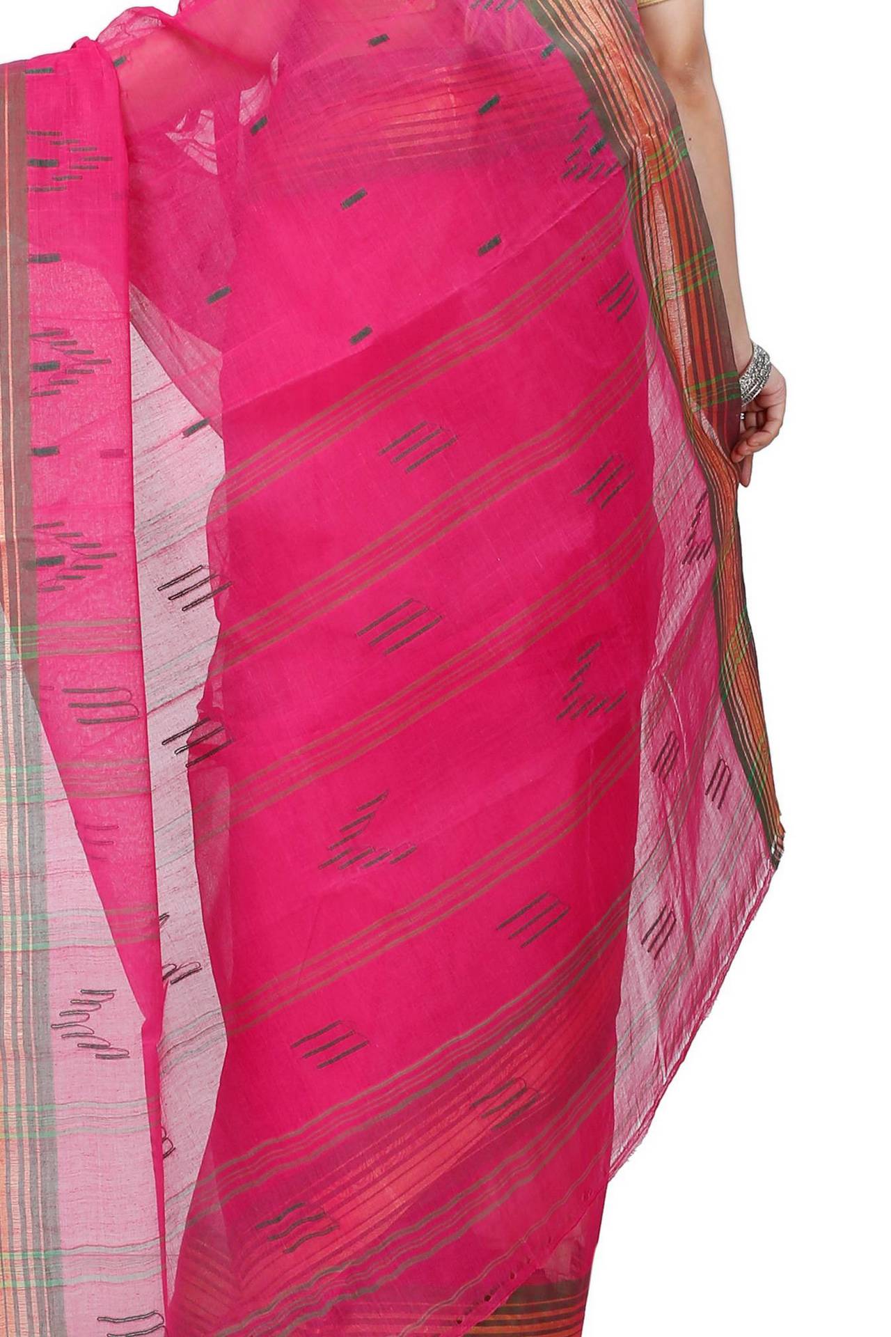 Pink Pure Cotton Naman Tant Saree (1381)