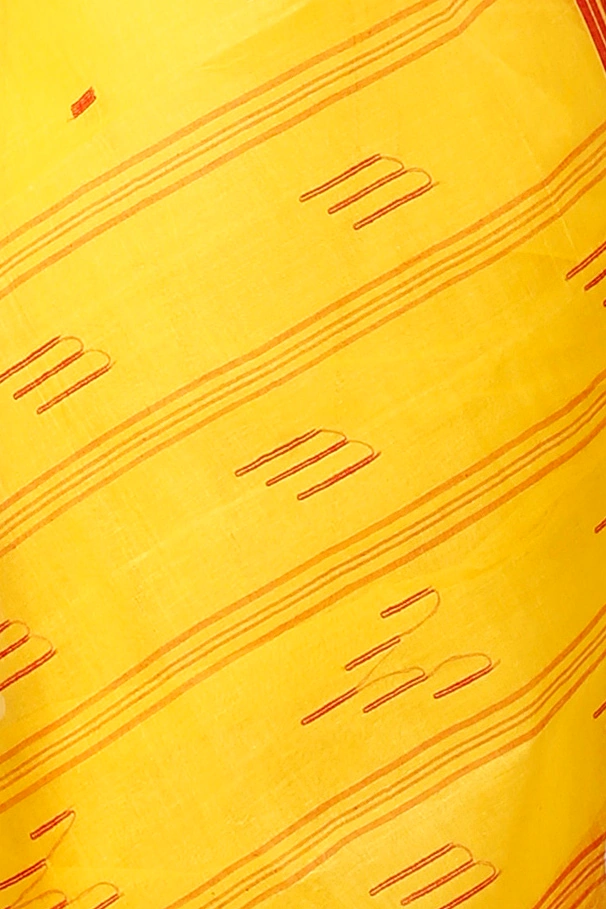 Yellow Pure Cotton Naman Tant Saree (1382)