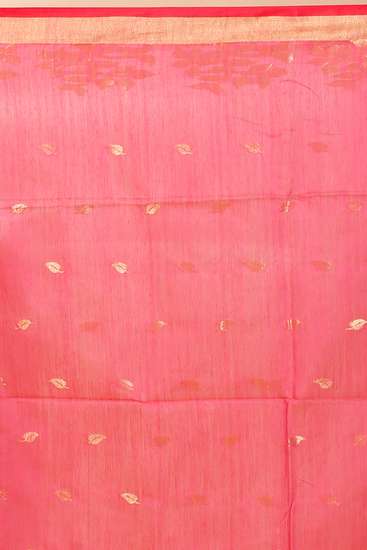 Pink Blended Cotton Tina Hand Loom Saree (1384)