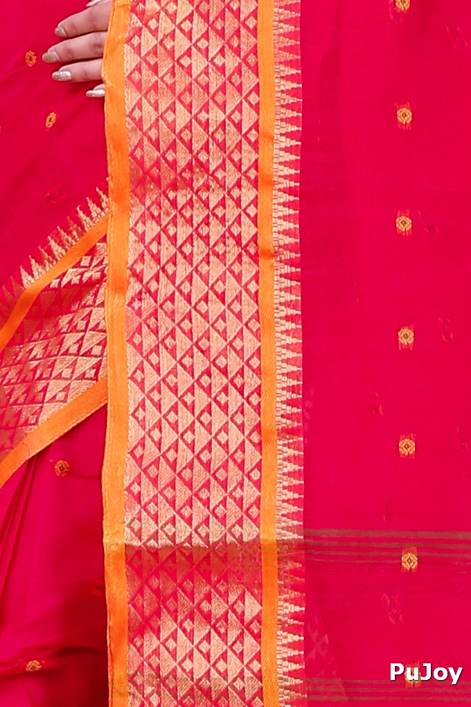 Pink Pure Cotton Peral Tant Saree (1389)