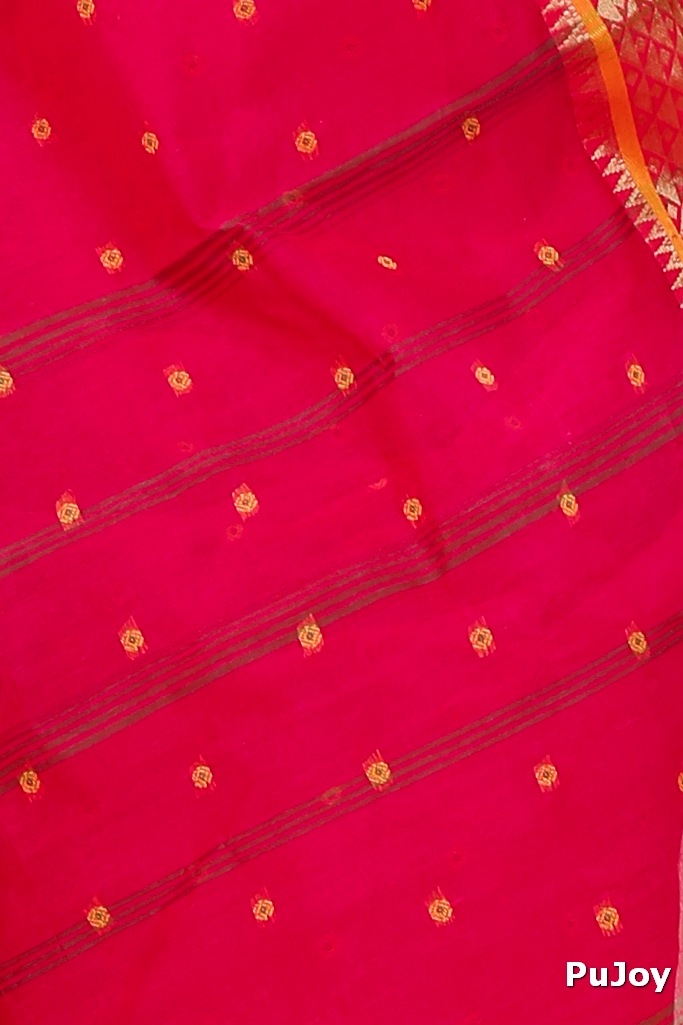 Pink Pure Cotton Peral Tant Saree (1389)