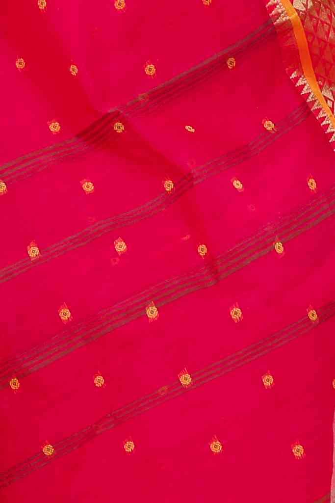 Pink Pure Cotton Peral Tant Saree (1389)