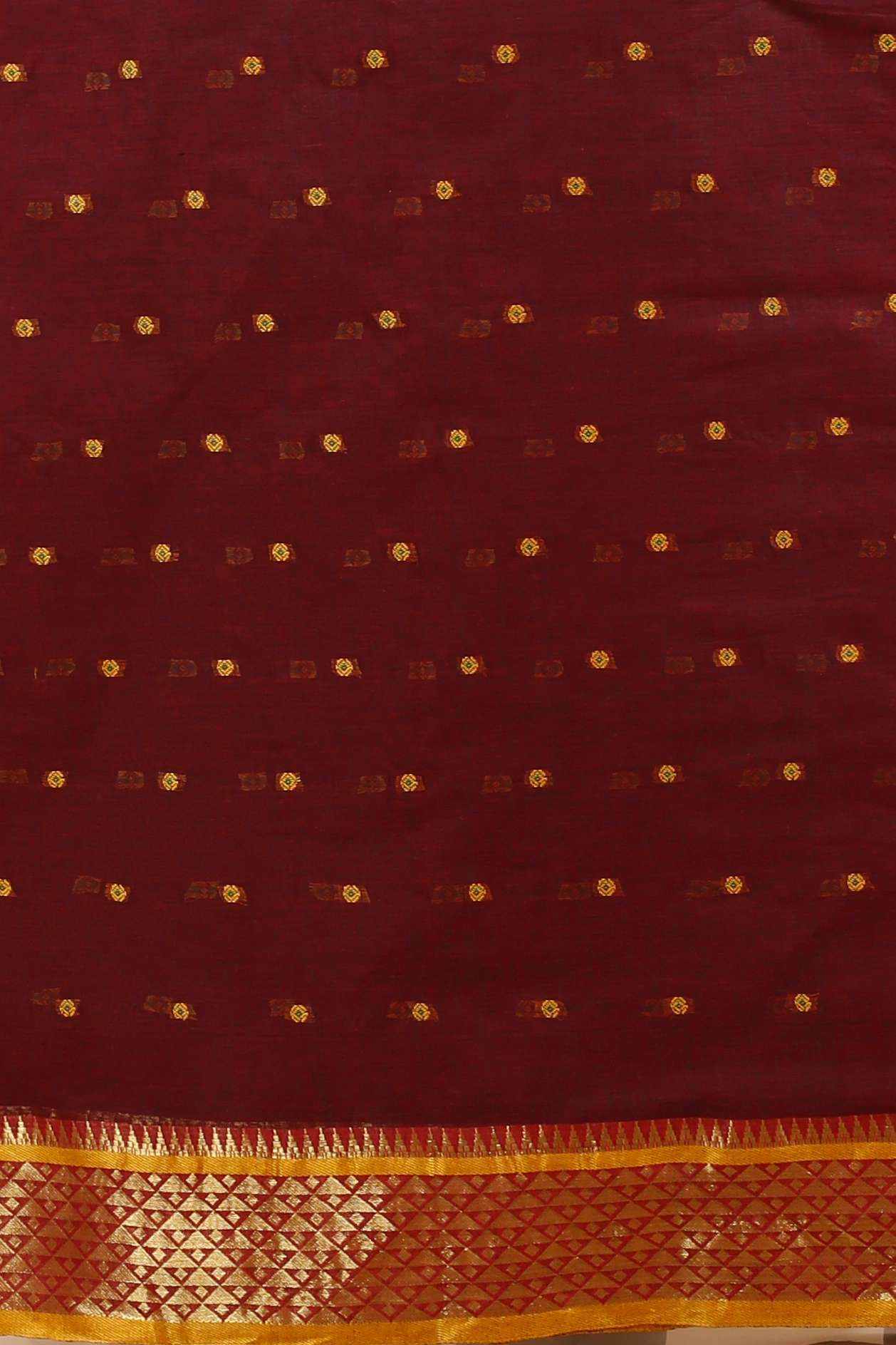 Brown Pure Cotton Peral Tant Saree (1390)